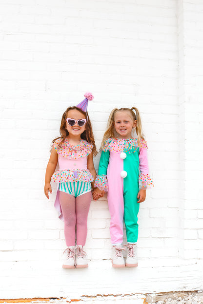 Mint & pink clown costume