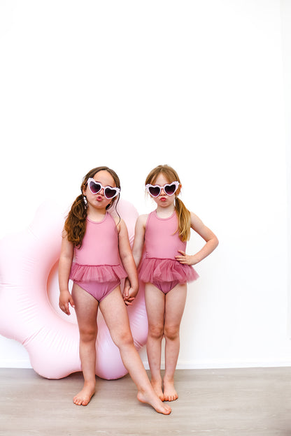 Dusty Pink One-piece Tutu swimsuit