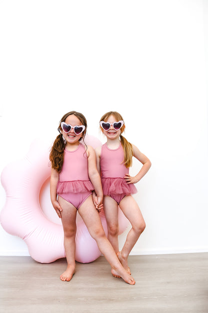 Dusty Pink One-piece Tutu swimsuit