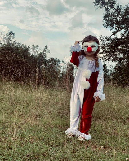 Halloween 4 inspired red & white clown costume