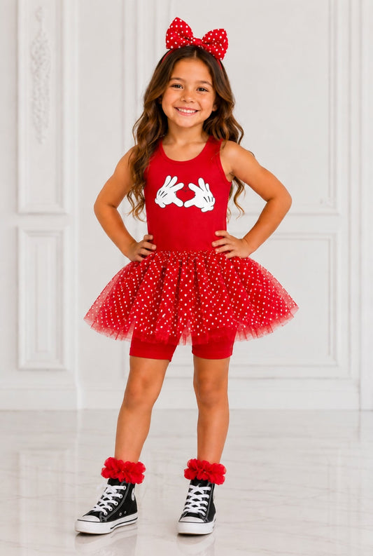 Red Fancy Athletic Romper