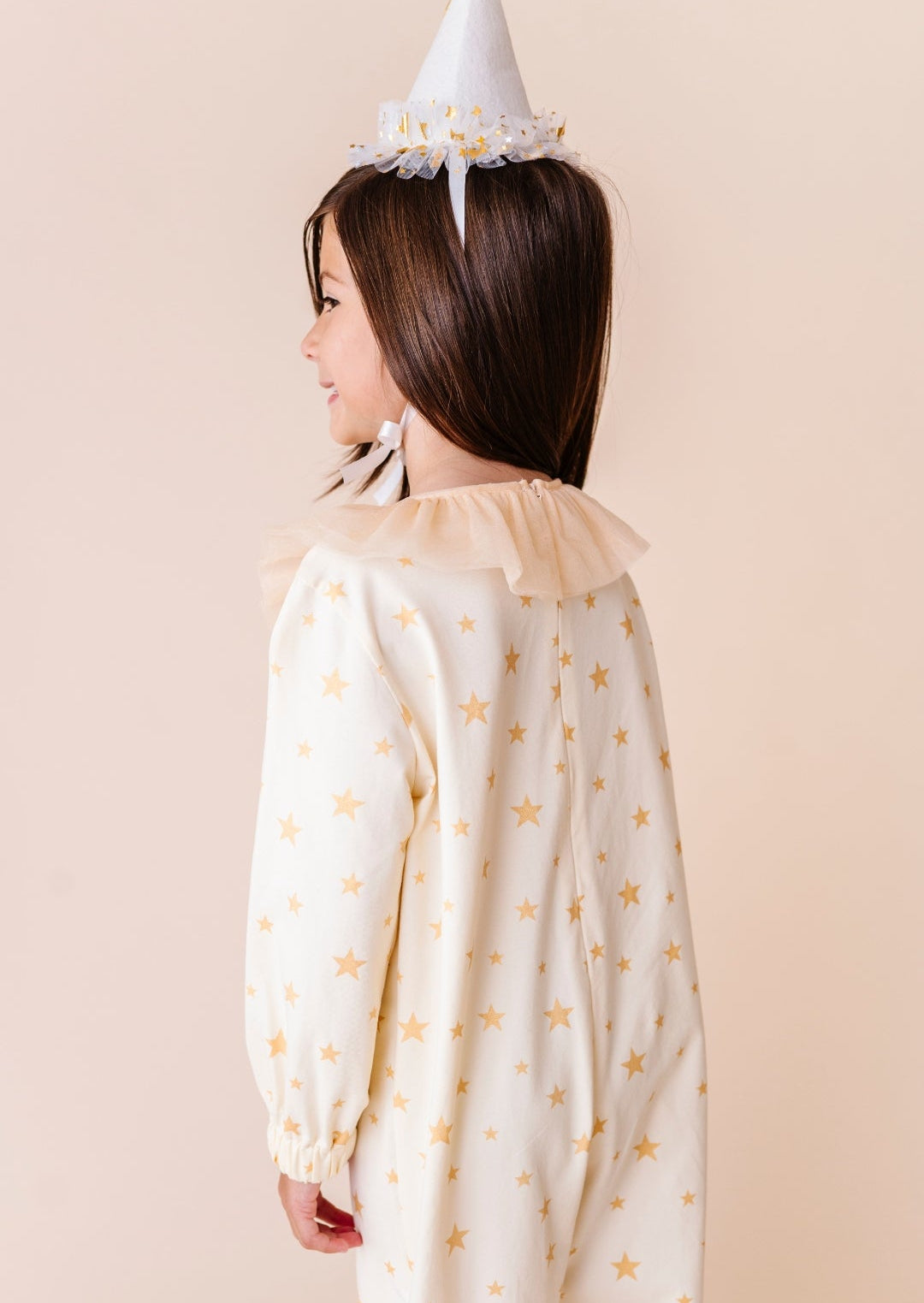 Cream with stars clown costume