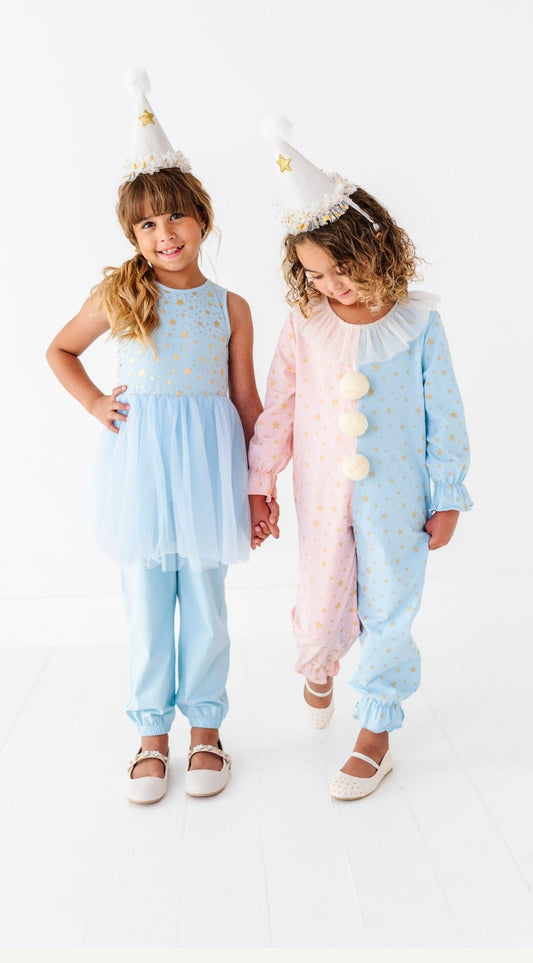 Pink & blue clown costume