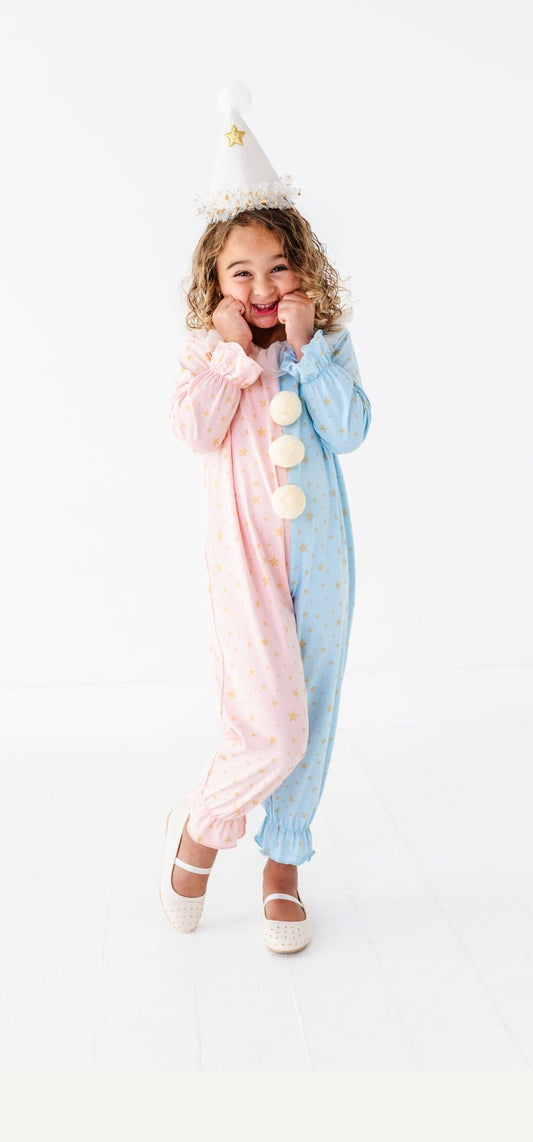 Pink & blue clown costume