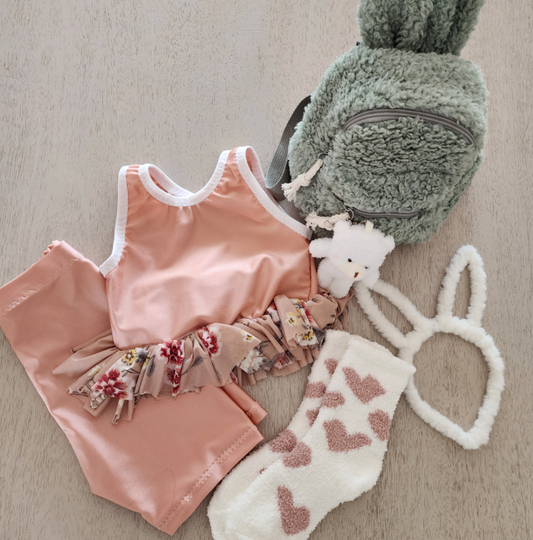 Peach Floral Tumble Set