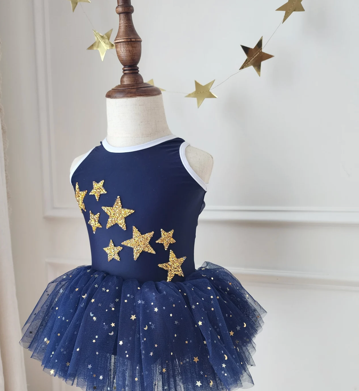 Navy Blue Stardust - Tutu Leotard/Swimsuit