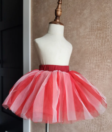 Pink and Red Striped - tutu skort