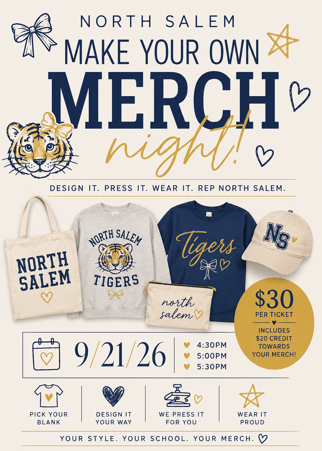 North Salem 9.21- Make your own merch night!