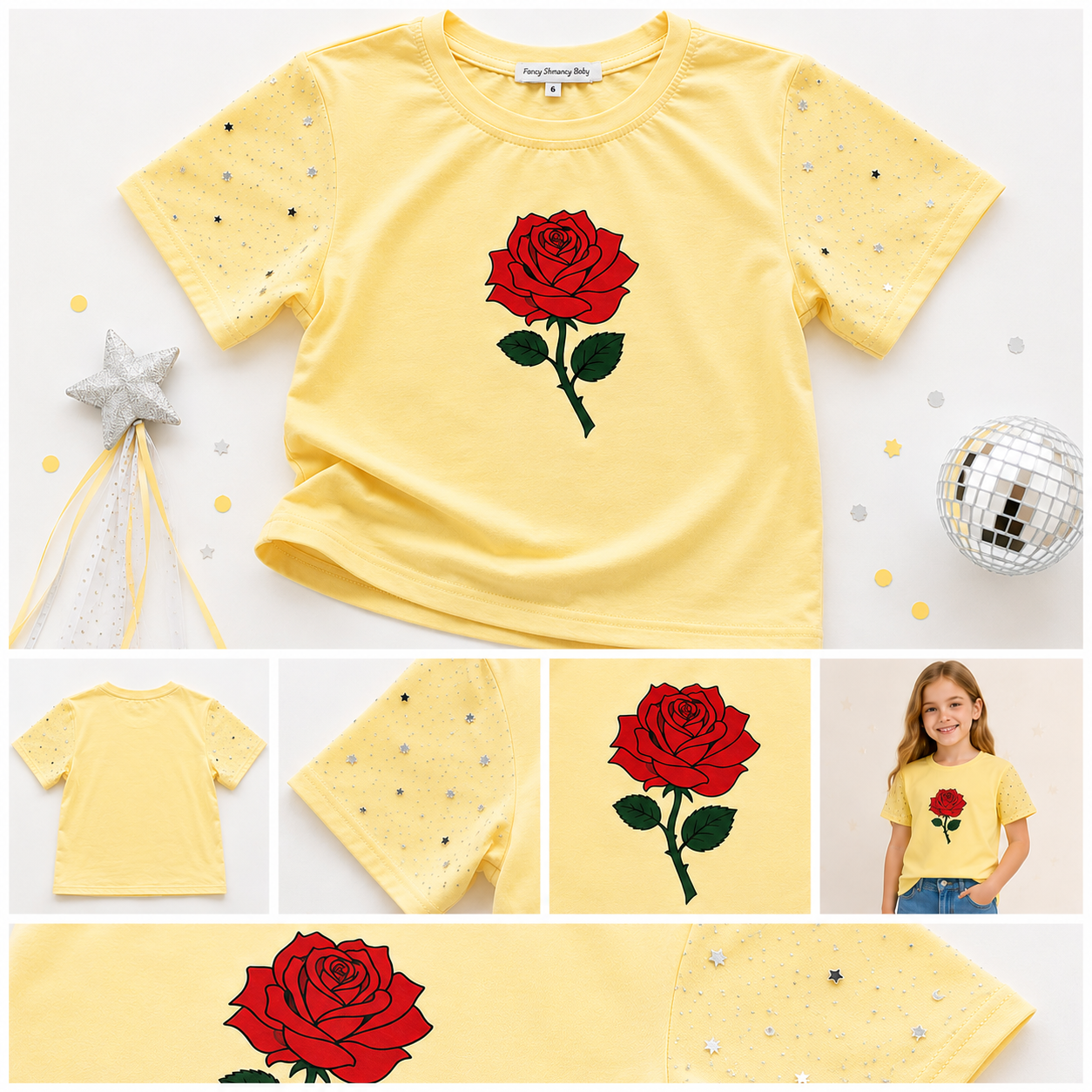 Pale Yellow star tee