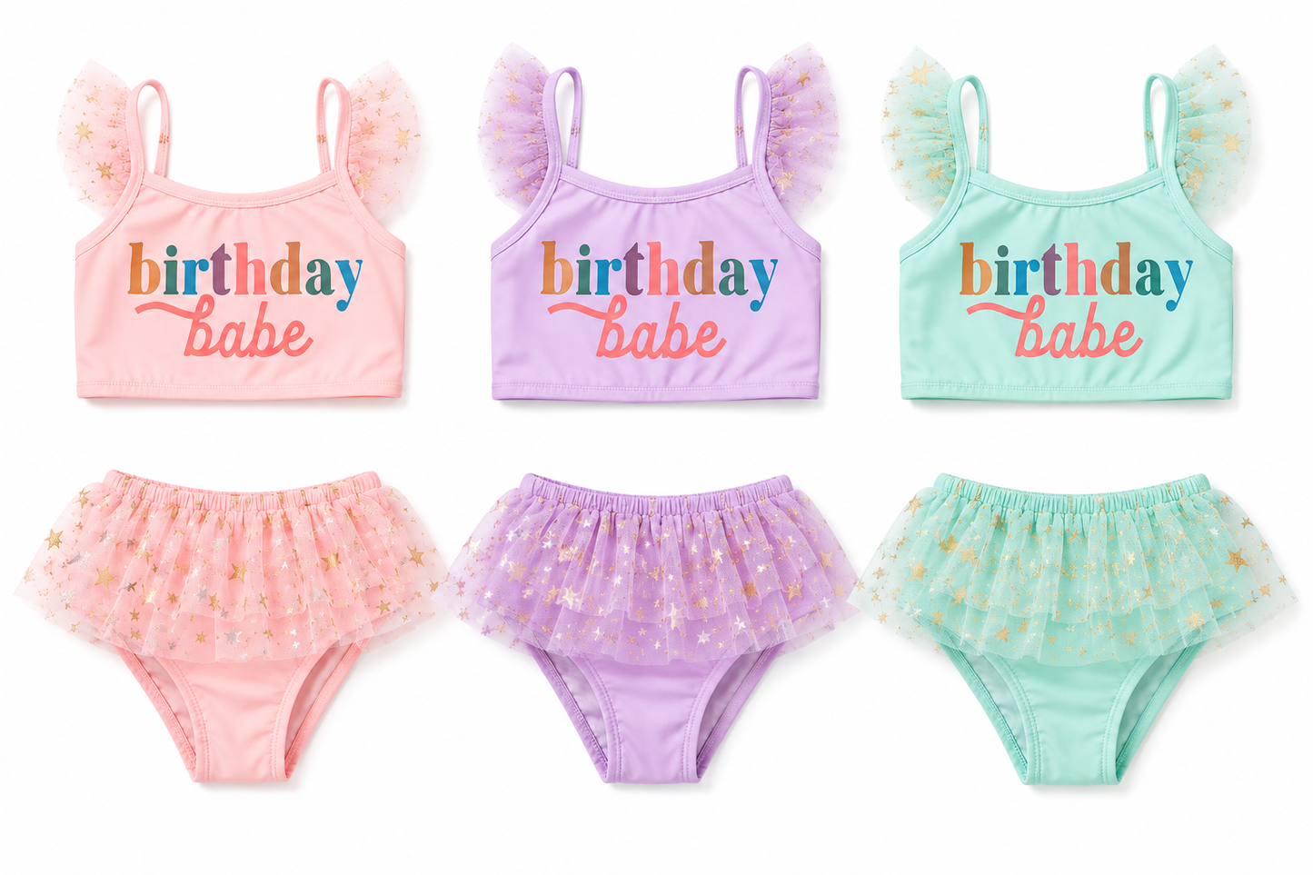 Birthday Babe Purple two piece Swim