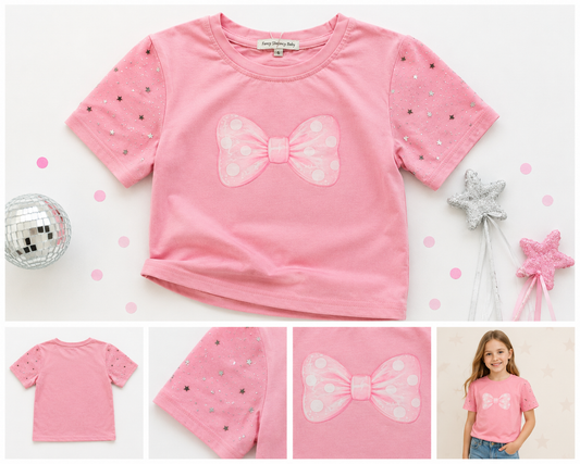 Bright pink star tee