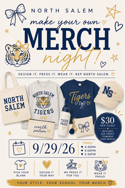 North Salem 9.29- Make your own merch night!
