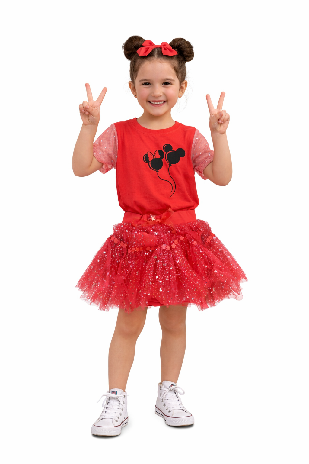 Red & silver star tee
