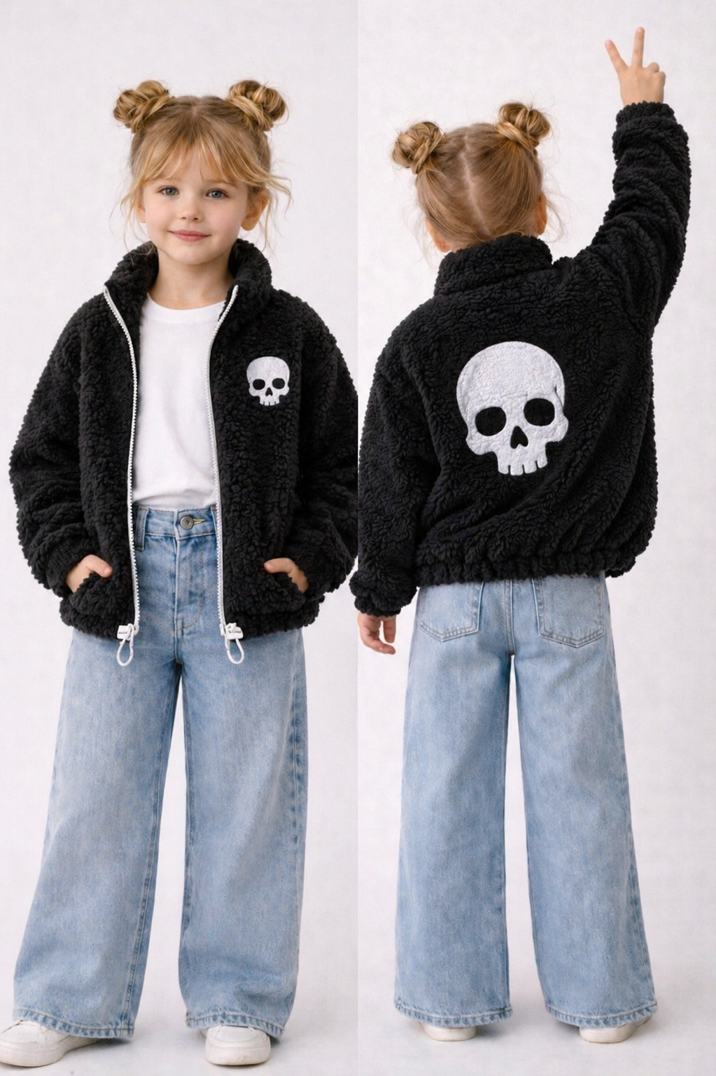 Skull sherpa jacket